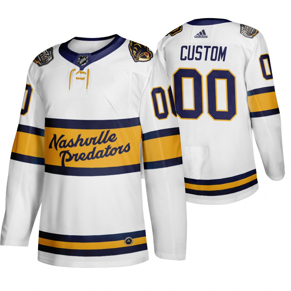 Adidas Predators Custom Men White 2020 Winter Classic Retro Authentic NHL Jersey